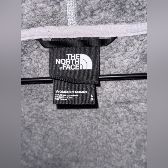 The North Face Knit Collared Zip Up Jacket Grey Polyester Women’s Size Large - Picture 9 of 14